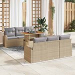 vidaXL Ensemble de canapé de jardin 7 Pièces beige et gris clair