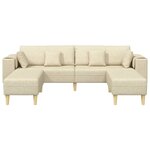 vidaXL Sofa en tissu avec coussin Crème 208 cm tissu