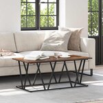 Table basse vidaXL en chêne fumé 100x50x40 cm en bois composite et métal