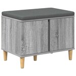 vidaXL Banc d'entrée avec coussin Gris Sonoma 60 x 38 x 46 cm