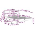 vidaXL Lit bibliothèque sans matelas 160x200 cm bois massif de pin