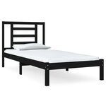 vidaXL Cadre de lit sans matelas noir 100x200 cm bois massif de pin