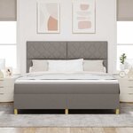 vidaXL Lit à ressorts avec tête de lit Taupe 180 x 200 cm tissu
