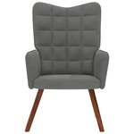 vidaXL Chaise de relaxation Gris foncé Velours