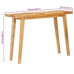 vidaXL Table à dîner Naturel 100 x 35 x 75 cm Bois de mangue massif