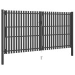 vidaXL Portail de clôture de jardin Acier 4x2 5 m Anthracite