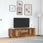 vidaXL Meuble TV avec éclairage LED vieux bois 160 5x41x50 cm