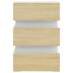 vidaXL Table de chevet à LED Blanc et chêne sonoma 45x35x67 cm