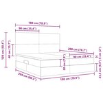 vidaXL Lit de rangement LED avec matelas Noir 180 x 200 cm Tissu