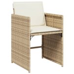 vidaXL Ensemble à manger de jardin et coussins 11 Pièces beige poly rotin