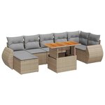 vidaXL Salon de jardin avec coussins 8 Pièces beige résine tressée