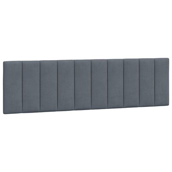 vidaXL Coussin de tête de lit gris foncé 180 cm velours