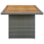 vidaXL Table de jardin Gris clair Résine tressée et bois d'acacia