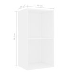 Vidaxl bibliothèque à 2 niveaux blanc 40x30x76 5 cm aggloméré