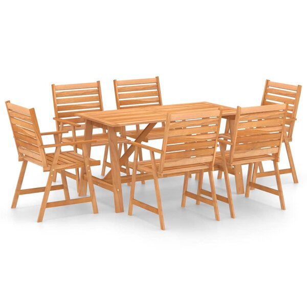 vidaXL Mobilier de salle à manger de jardin 7 Pièces Bois d'acacia solide