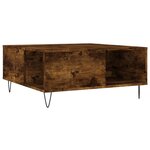 vidaXL Table basse chêne fumé 80x80x36 5 cm bois d'ingénierie
