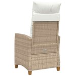 vidaXL Chaise inclinable avec plateau à thé 62 x 64 x 112 cm polyrotin