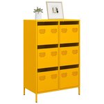 vidaXL Buffet haut jaune moutarde 68x39x101 5 cm acier