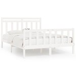 vidaXL Cadre de lit sans matelas blanc bois de pin massif 160x200 cm
