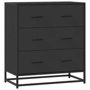 vidaXL Buffet noir 68x35x76 cm bois d'ingénierie et métal
