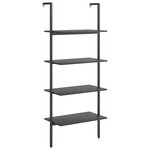 vidaXL Étagère inclinée à 4 niveaux Noir 64x35x152 5 cm