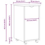vidaXL Cabinet roulant Marron 34 x 39 x 65 5 cm Bois de Pin Massif