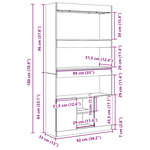 vidaXL Buffet haut chêne artisanal 92x33x180 cm bois d'ingénierie
