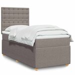 vidaXL Sommier à lattes de lit avec matelas Taupe 100x200 cm Tissu