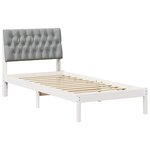 vidaXL Cadre de lit avec tête de lit rembourrée Blanc 90 x 190 cm