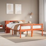 vidaXL Lit bibliothèque sans matelas cire marron 140x190cm bois massif