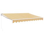 vidaXL Auvent rétractable jaune et blanc 3x2 5 m tissu et aluminium