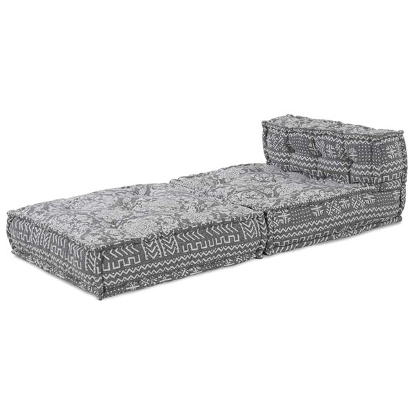 vidaXL Pouf Géométrique Gris clair 70 x 70 x 54 cm tissu