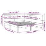 vidaXL Lit bibliothèque sans matelas cire marron 140x190 cm pin massif