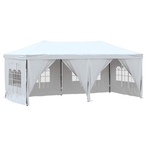vidaXL Tente de réception pliable avec parois Blanc 3x6 m