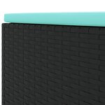 vidaXL Salon de jardin 4 Pièces avec coussins Noir Résine tressée