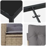 vidaXL Ensemble de salle à manger de jardin 7 pièces avec coussins en poly rotin beige