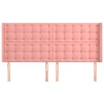 vidaXL Tête de lit avec oreilles Rose 163x16x118/128 cm Velours