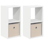 vidaXL Table de chevet avec tiroir 2 Pièces Blanc 25 5 x 22 x 49 5 cm
