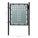 vidaXL Portail simple de clôture Noir 100x150 cm