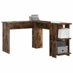 vidaXL Bureau d'angle Chêne fumé 140 x 113 5 x 75 cm Bois d'ingénierie