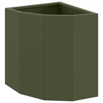 vidaXL Jardinière d'Angle Vert olive 30 x 30 x 35 cm Acier