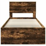 vidaXL Cadre de lit Chêne fumé 75 x 190 cm Bois d'ingénierie