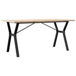 vidaXL Table à manger cadre en Y 140x80x75 5 cm bois pin massif fonte