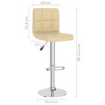 vidaXL Tabouret de bar Crème Similicuir