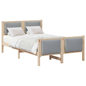 vidaXL Cadre de lit avec tête de lit Gris clair 120 x 200 cm tissu