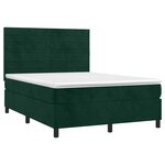 vidaXL Sommier à lattes de lit avec matelas LED Vert foncé 140x200 cm