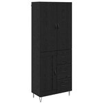 vidaXL Haut Armoire 2 Pièces Chêne noir Bois d'ingénierie et verre