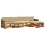 vidaXL Ensemble de canapés d'extérieur 5 pc Naturel et Beige