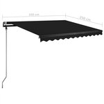 vidaXL Auvent manuel rétractable avec LED 350x250 cm Anthracite