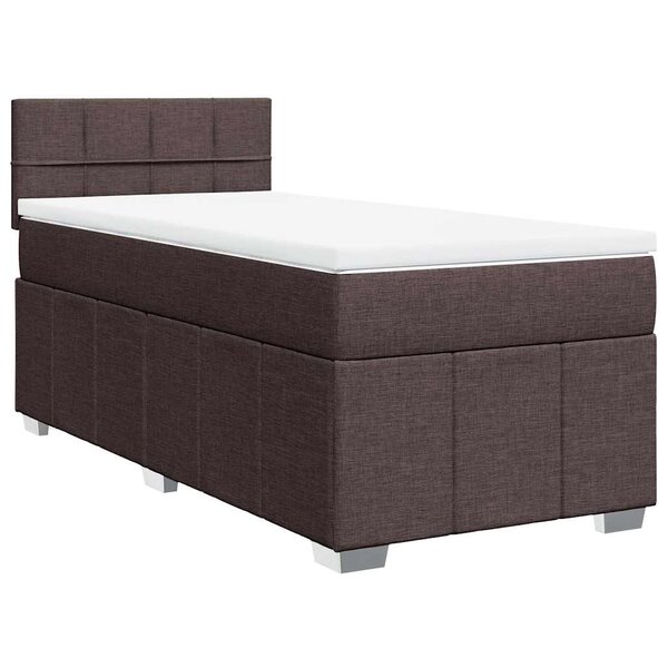 vidaXL Sommier à lattes de lit avec matelas Marron foncé 90x200 cm